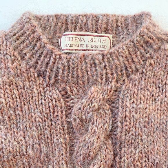 Helena Ruuth Womens Vintage Chunky Knit Sweater Handmade in Ireland Mohair Wool - Picture 7 of 10